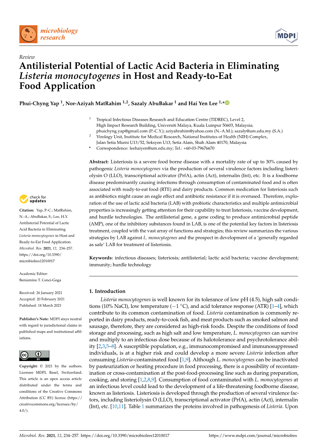 Antilisterial Potential of Lactic Acid Bacteria in Eliminating Listeria Monocytogenes in Host and Ready-To-Eat Food Application