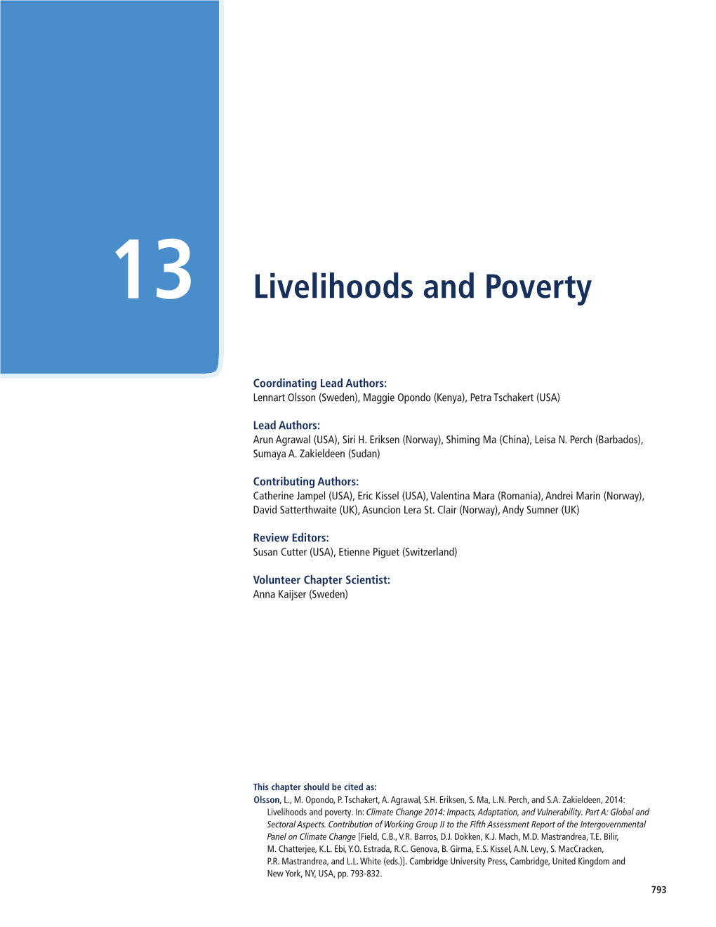 13 — Livelihoods and Poverty