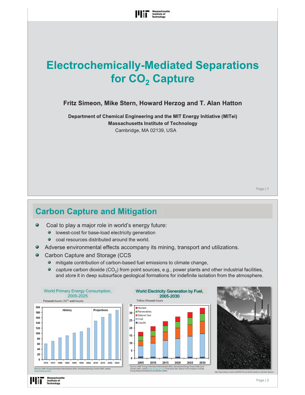 Electrochemically-Mediated Separations for CO Capture