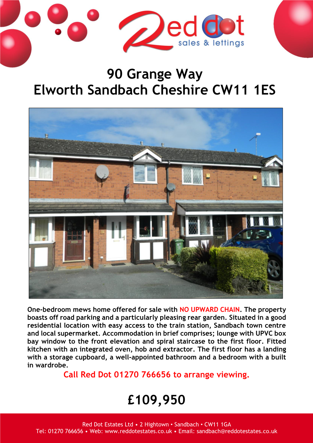 90 Grange Way Elworth Sandbach Cheshire CW11 1ES