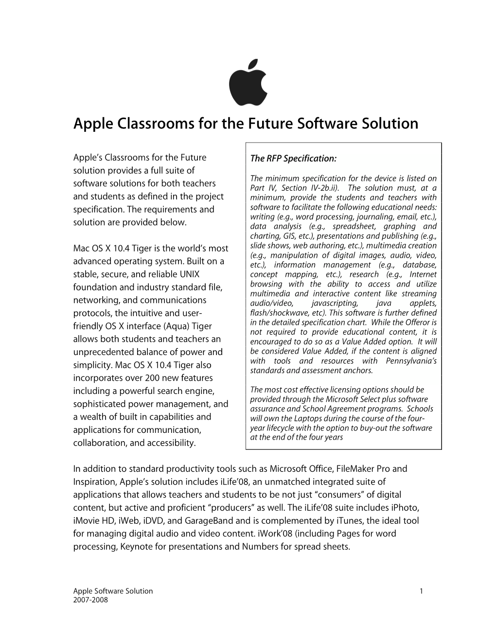 Apple Classrooms for the Future Software Solution