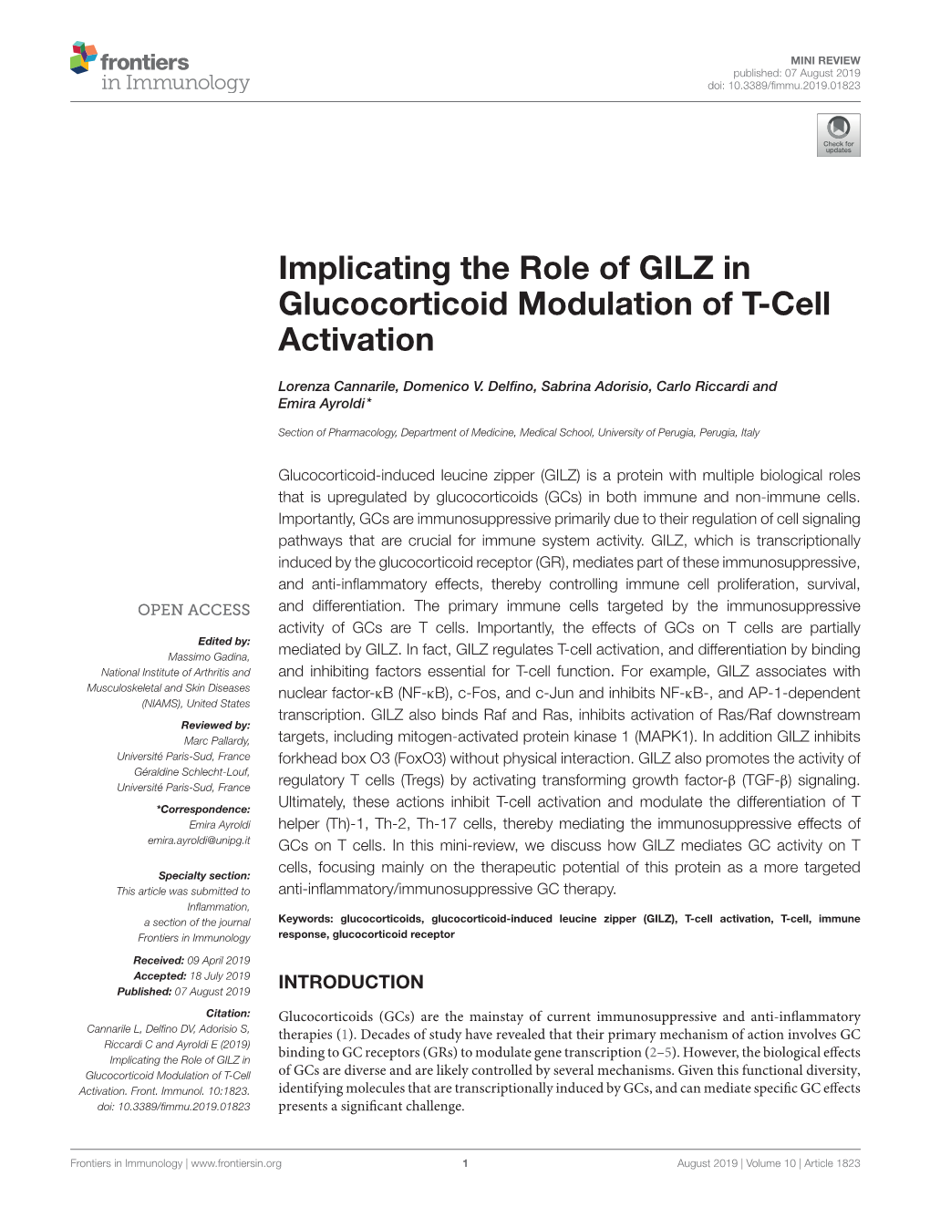 Implicating the Role of GILZ in Glucocorticoid Modulation of T-Cell Activation