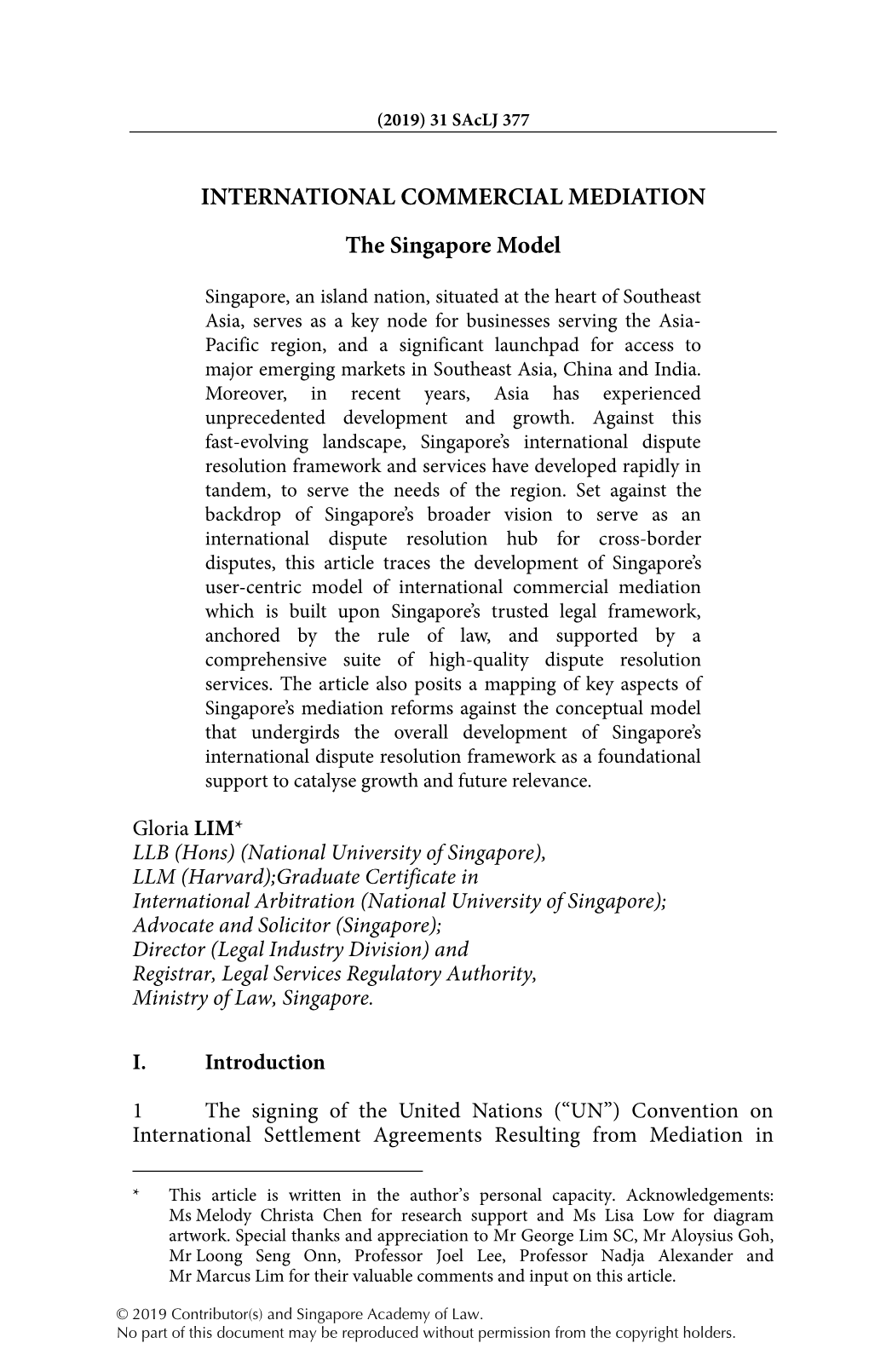 573KB***International Commercial Mediation: the Singapore Model