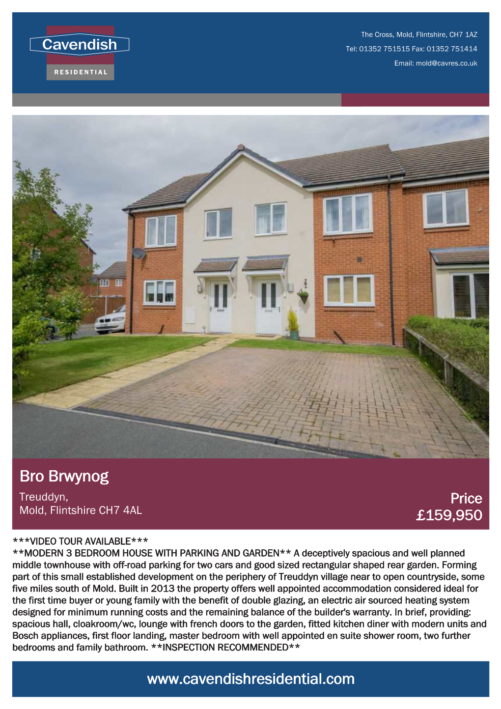 Bro Brwynog Treuddyn, Price Mold, Flintshire CH7 4AL £159,950