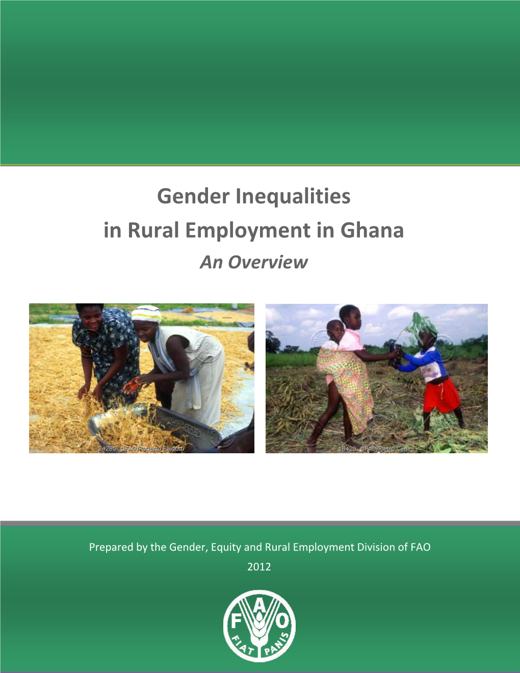 Gender Inequalities in Rural Employment in Ghana