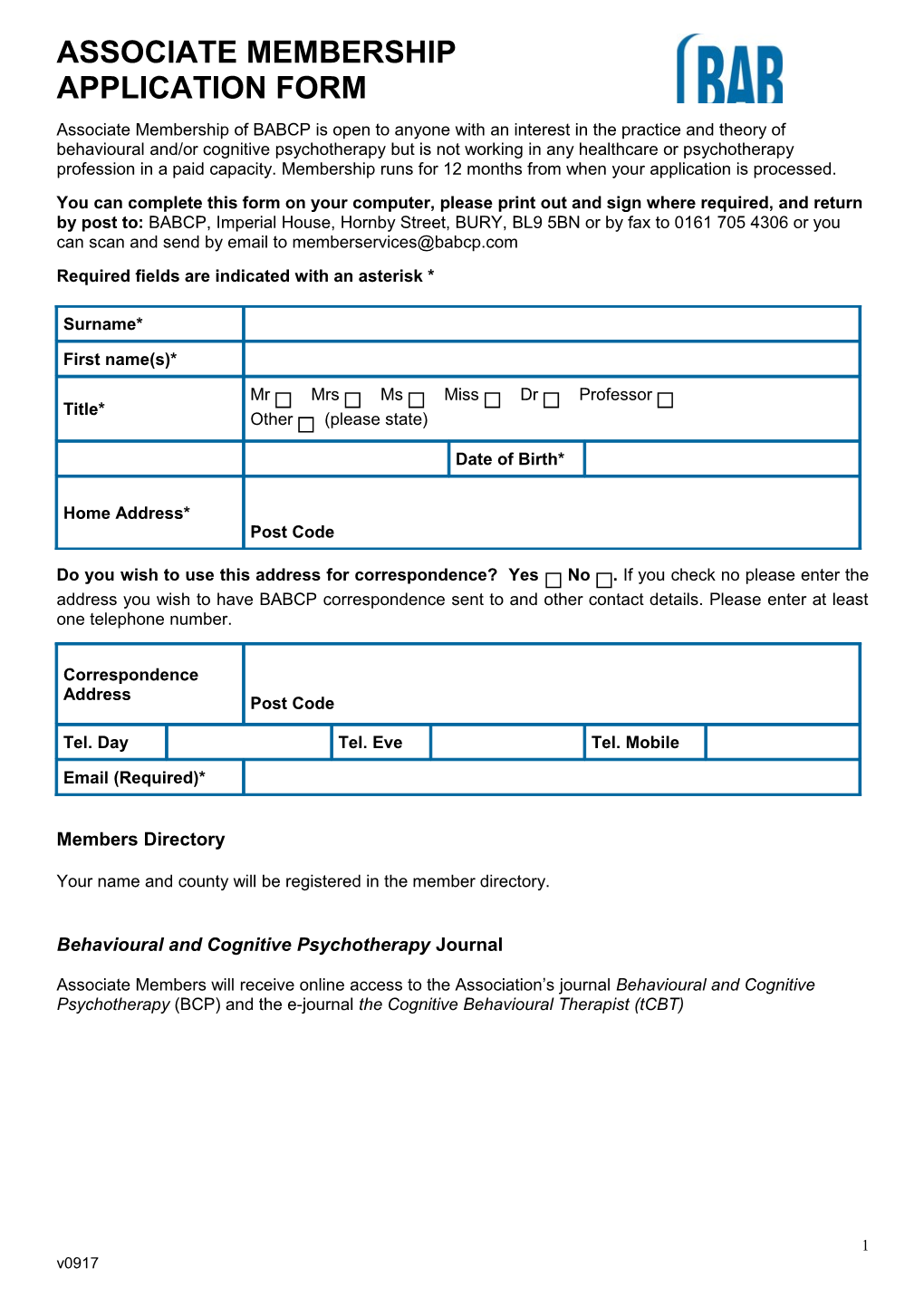 Application for Full Accreditation