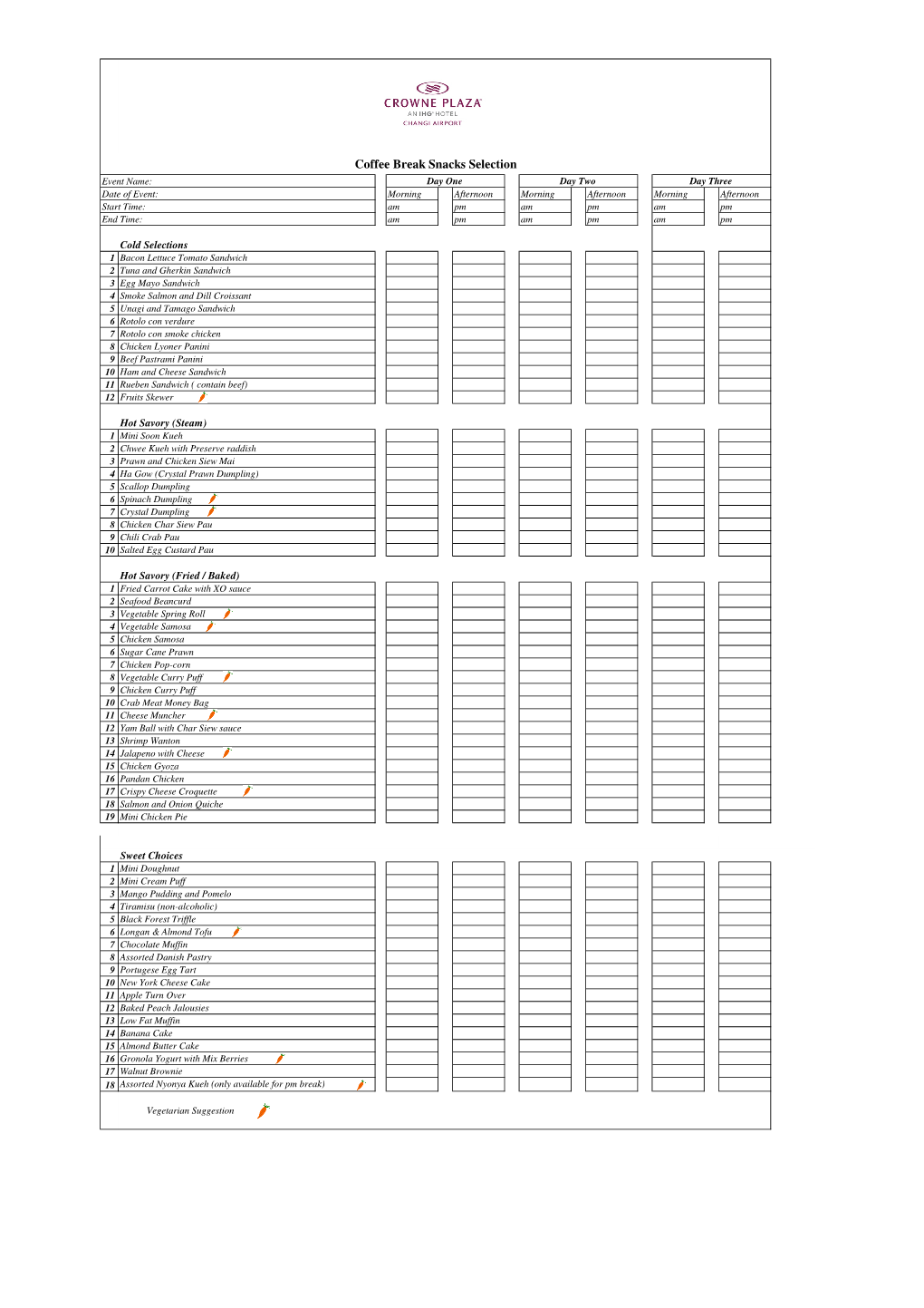 Coffee Break Menu.Xlsx