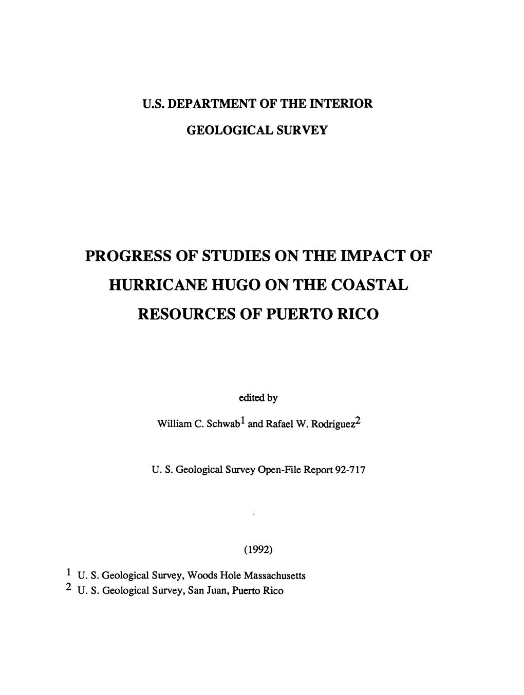 Hurricane Hugo on the Coastal Resources of Puerto Rico