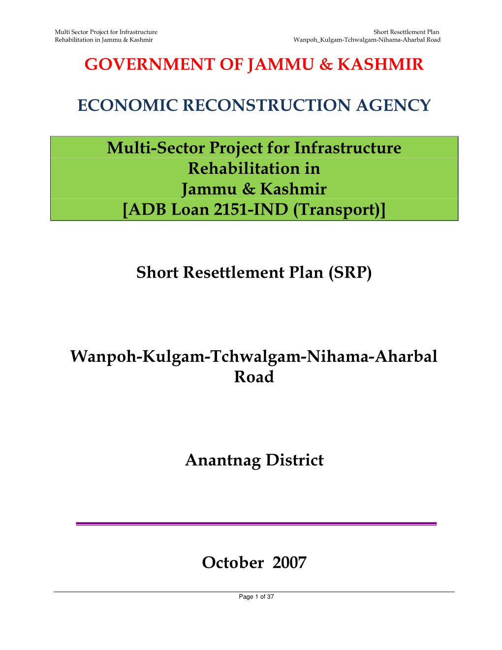 Government of Jammu & Kashmir Economic