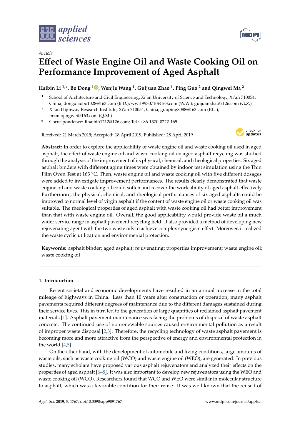 Effect of Waste Engine Oil and Waste Cooking Oil on Performance