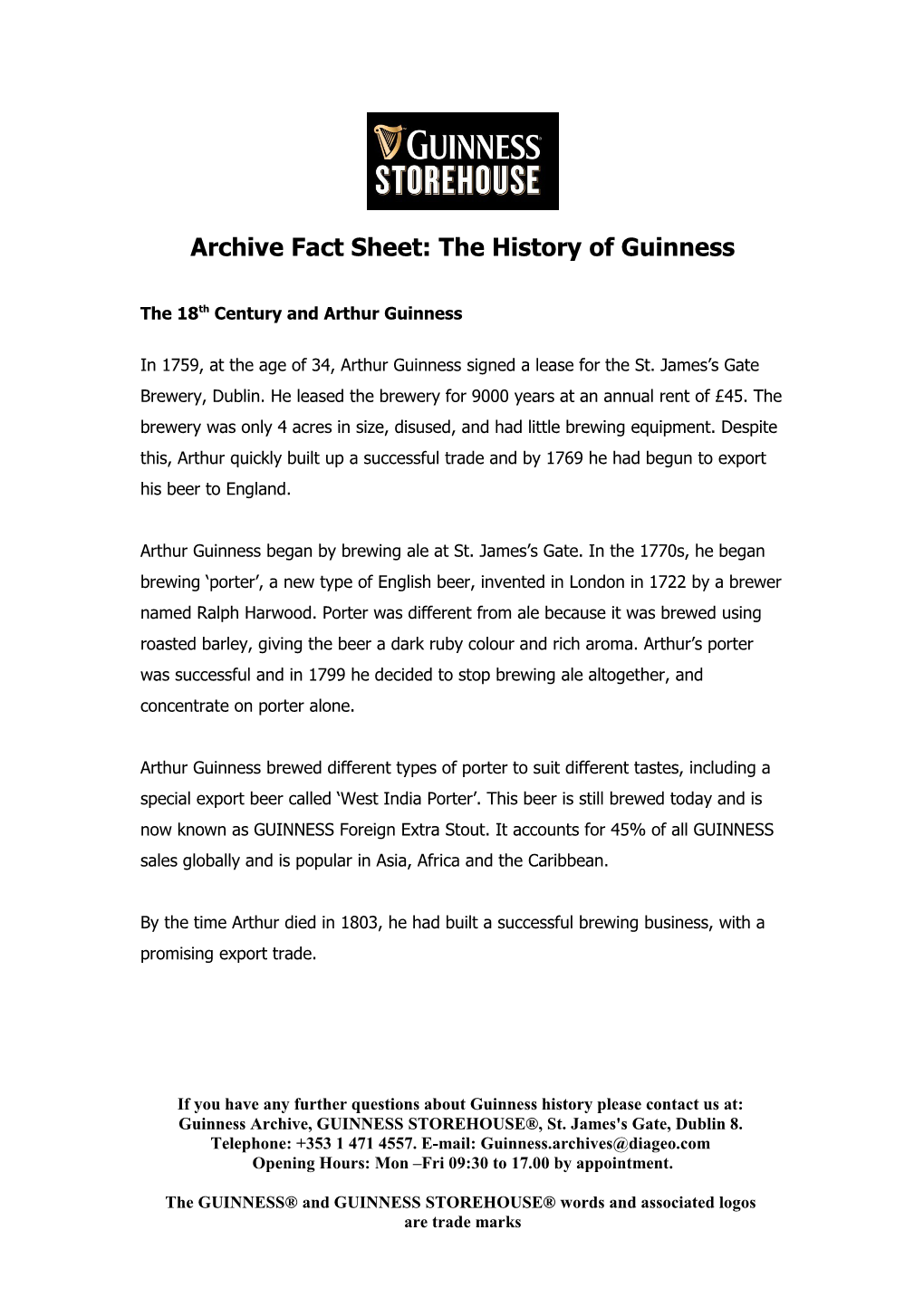 The History of Guinness