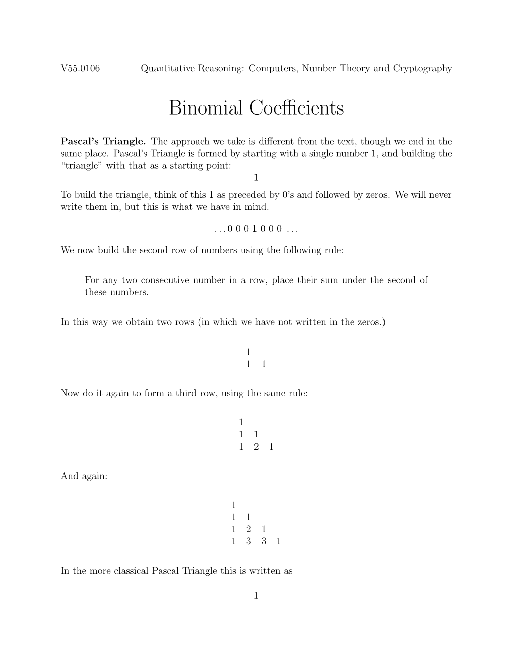 Binomial Coefficients