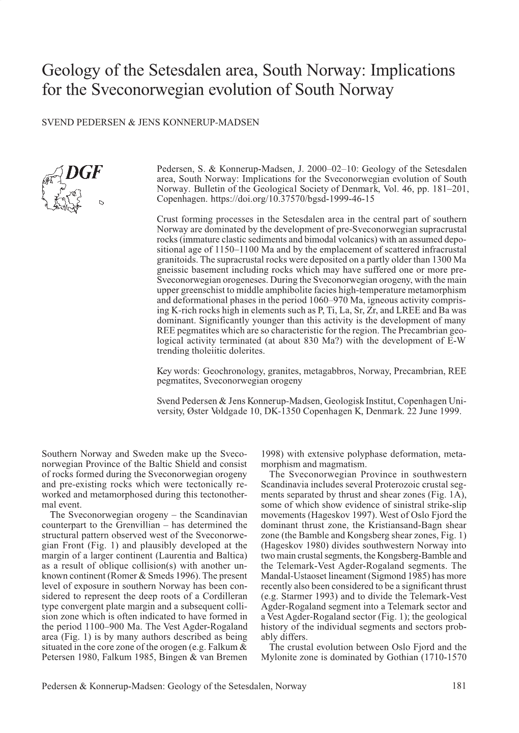 Geology of the Setesdalen Area, South Norway: Implications for the Sveconorwegian Evolution of South Norway