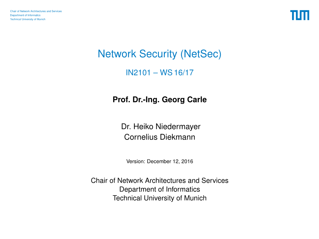 Network Security (Netsec)