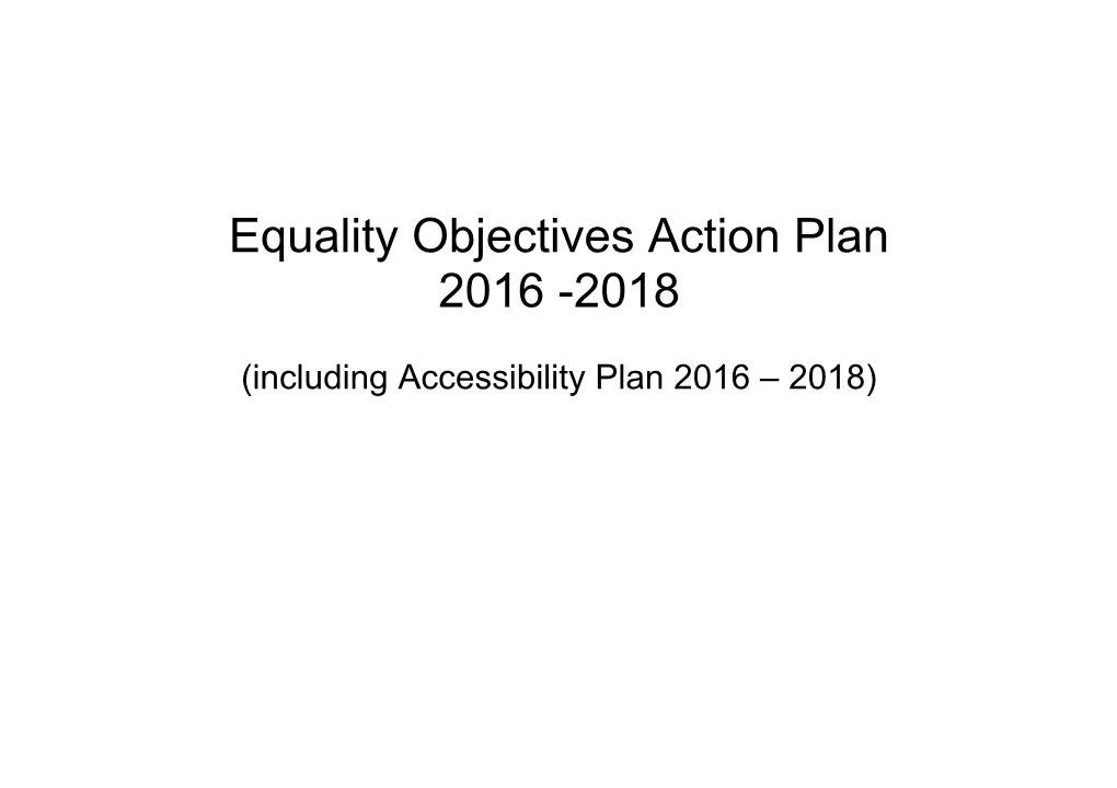 Equality Objective Action Plan 2012 2016