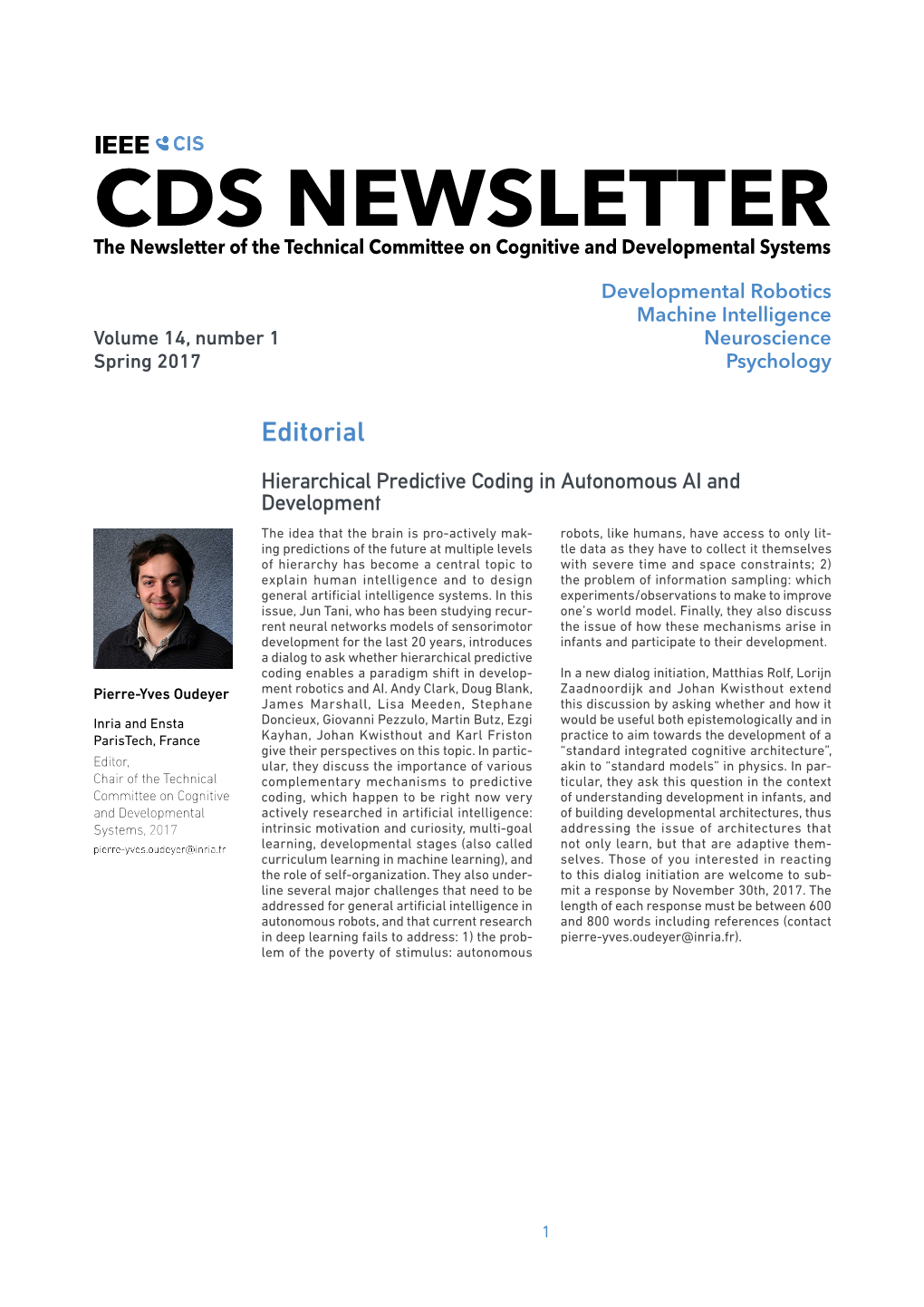 CDS Newsletter, Spring 2017