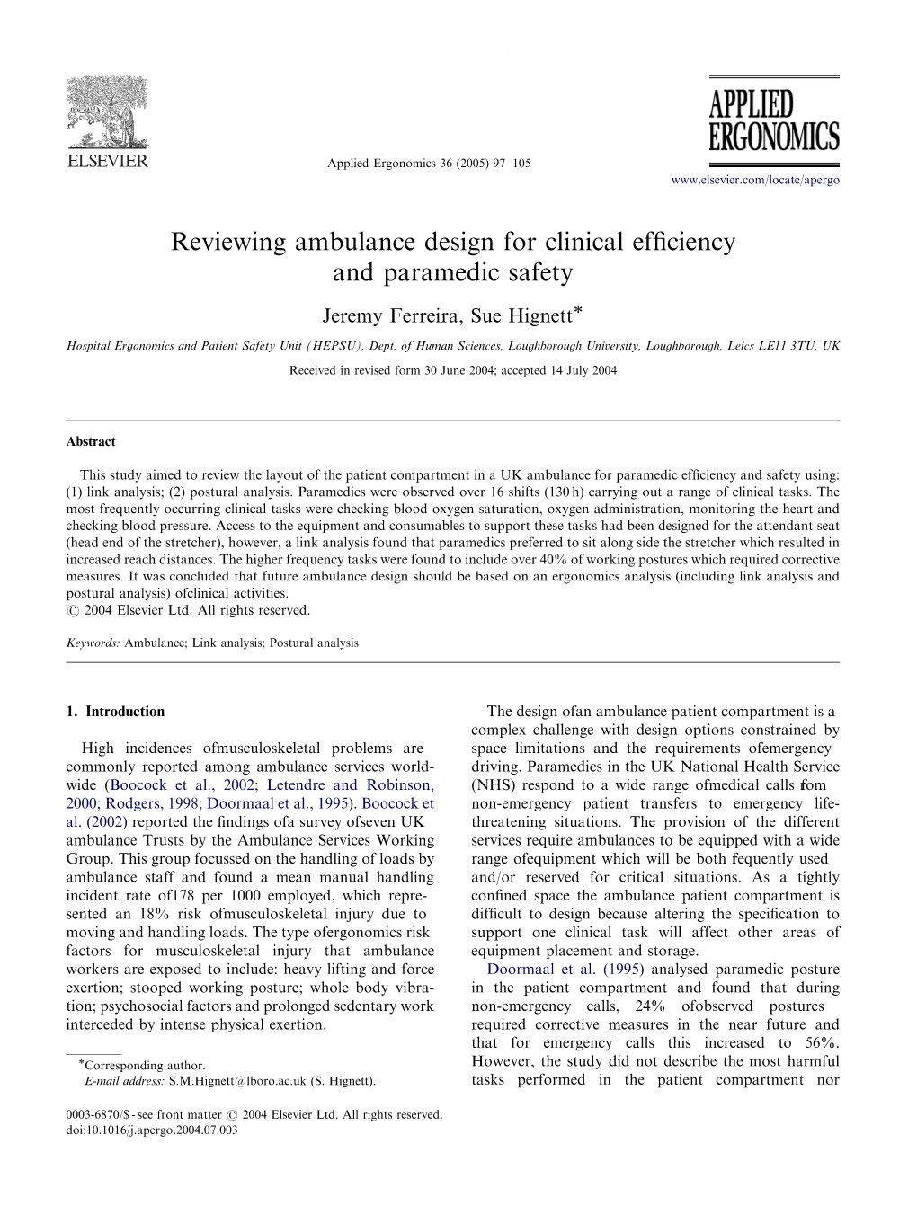 Reviewing Ambulance Design for Clinical Efficiency and Paramedic