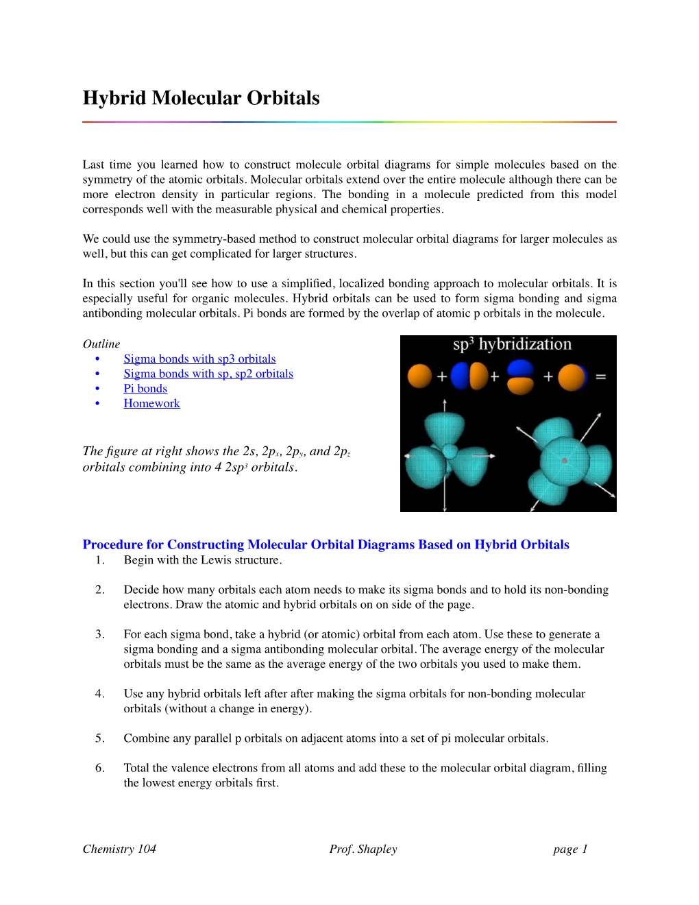 Hybrid Molecular Orbitals