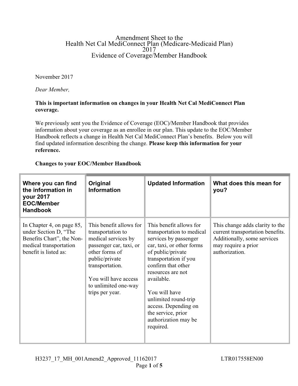 Medicare-Medicaid Plan) 2017 Evidence of Coverage/Member Handbook