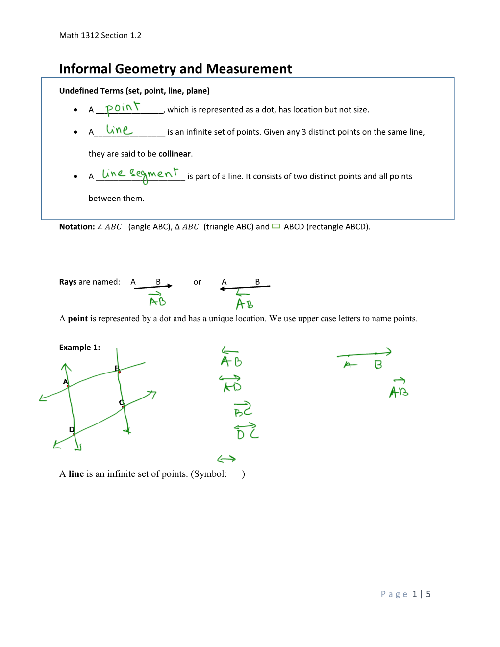 Informal Geometry and Measurement