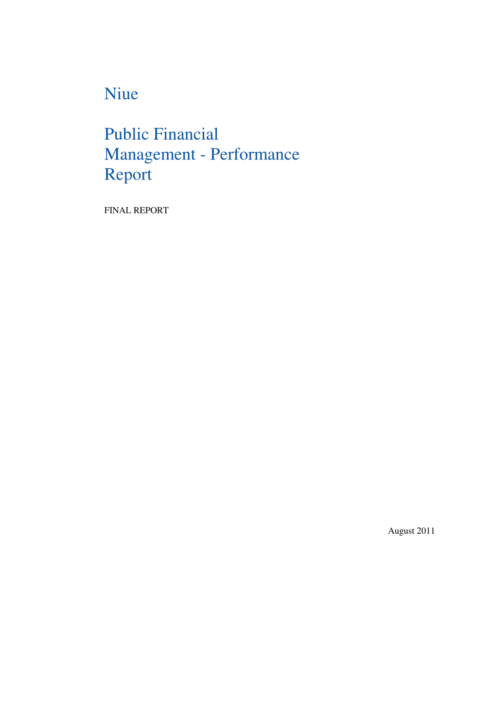 Niue Public Financial Management