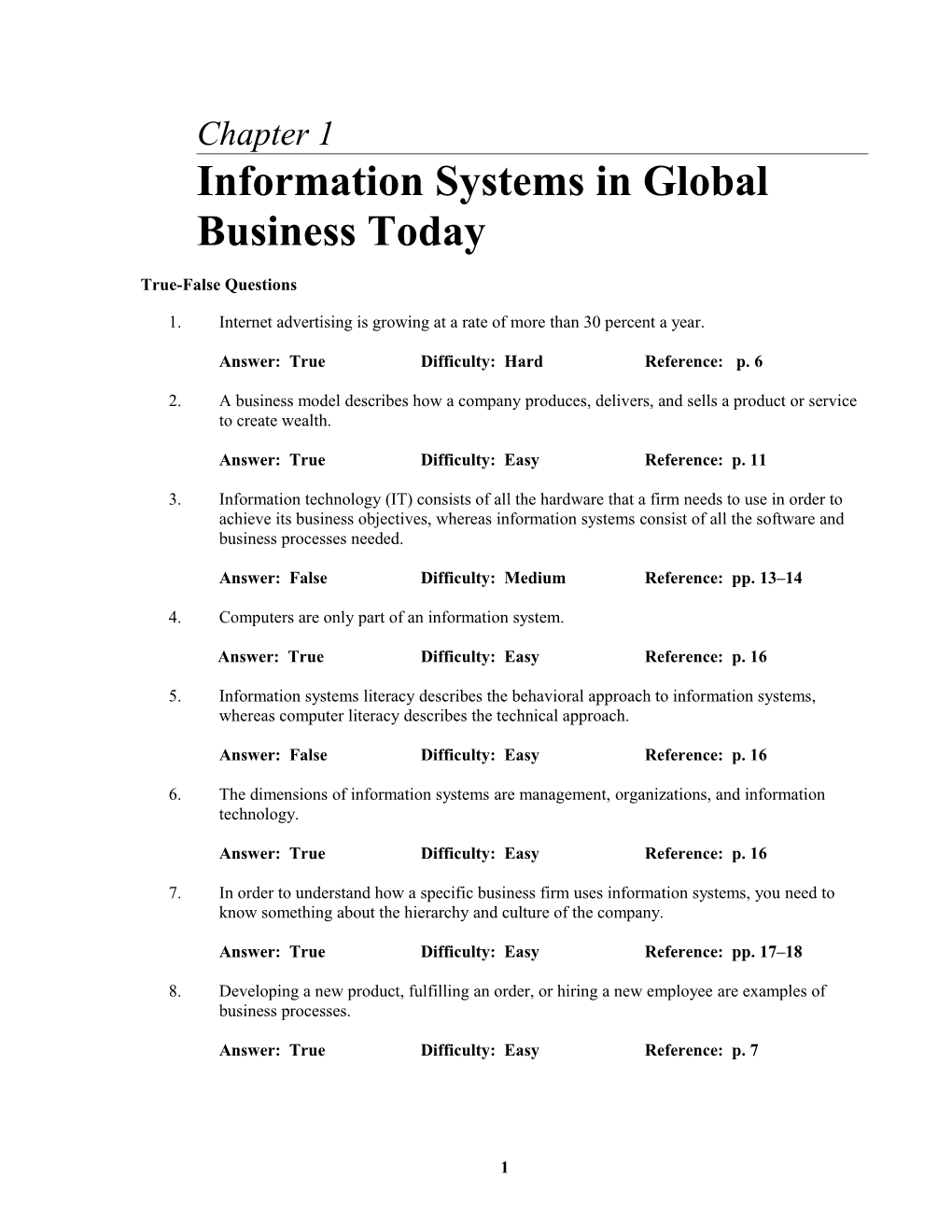 Information Systems in Global Business Today