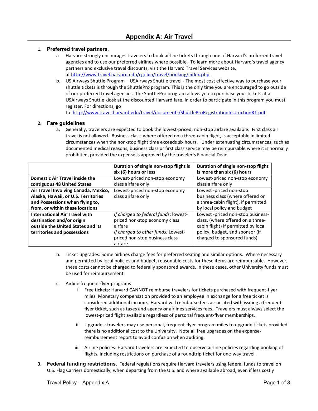 Appendix A: Air Travel