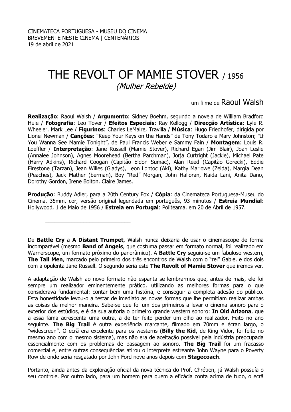 THE REVOLT of MAMIE STOVER / 1956 (Mulher Rebelde)