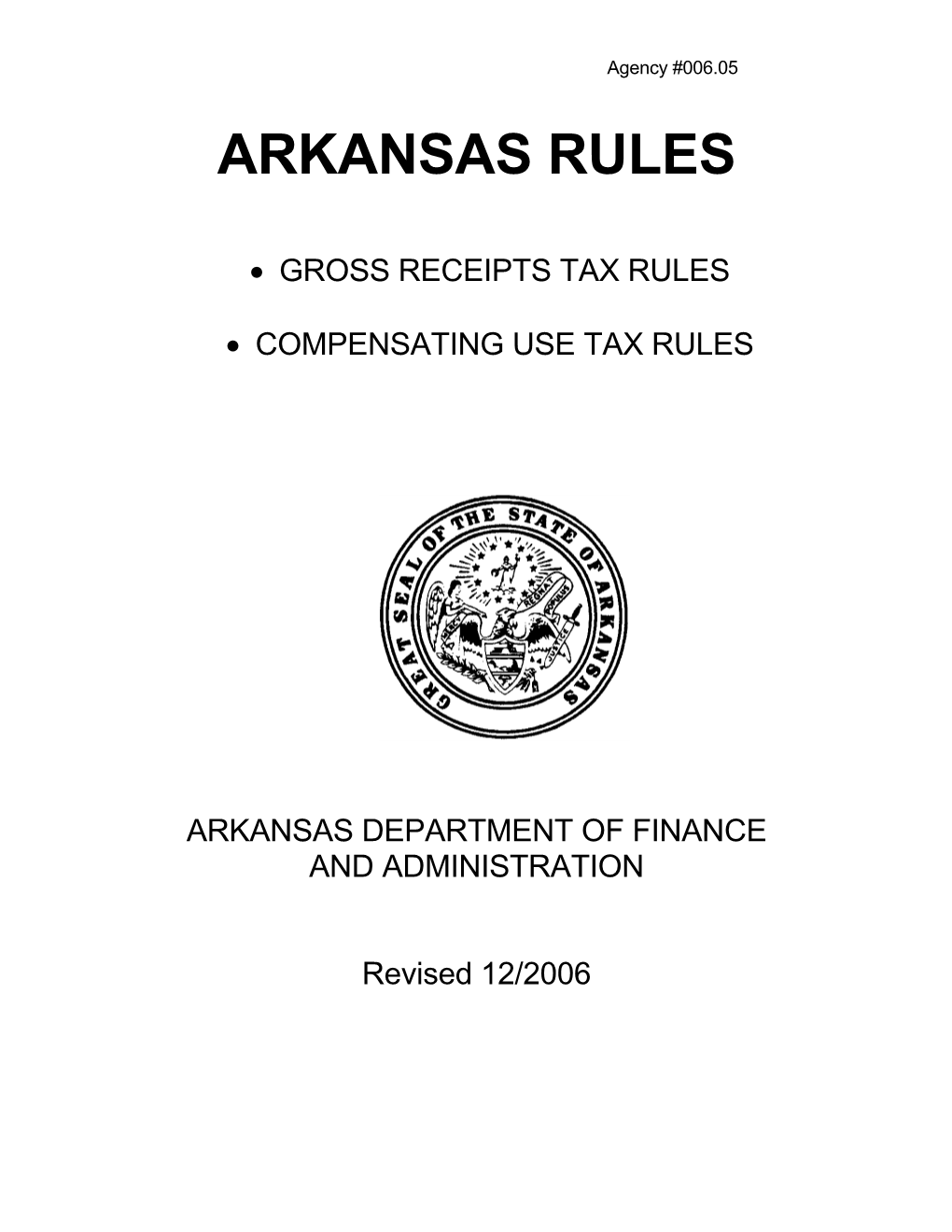 Gross Receipts Tax Rules