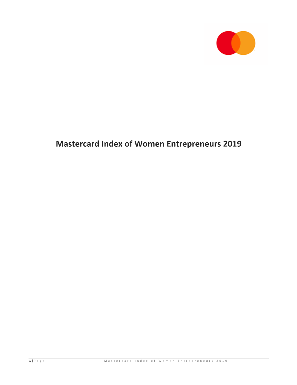 Mastercard Index of Women Entrepreneurs 2019