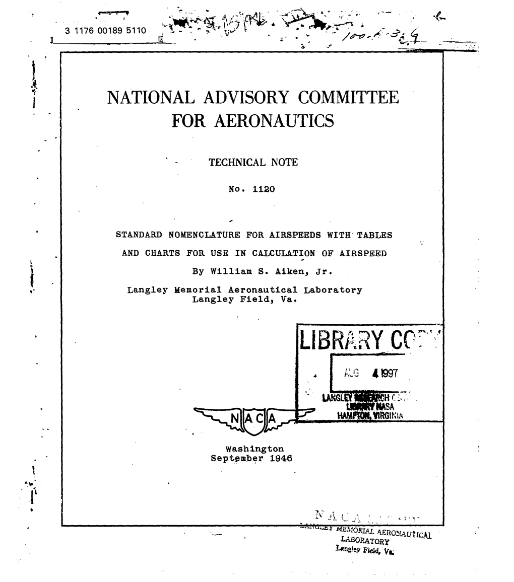 National Advisory Committee for Aeronautics