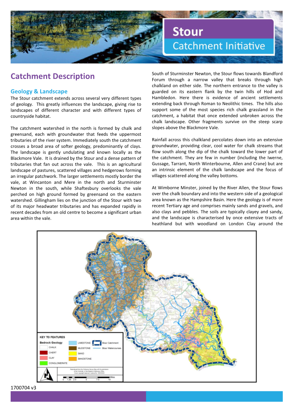 Catchment Description Forum Through a Narrow Valley That Breaks Through High Chalkland on Either Side