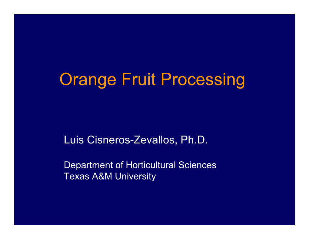 Orange Fruit Processing