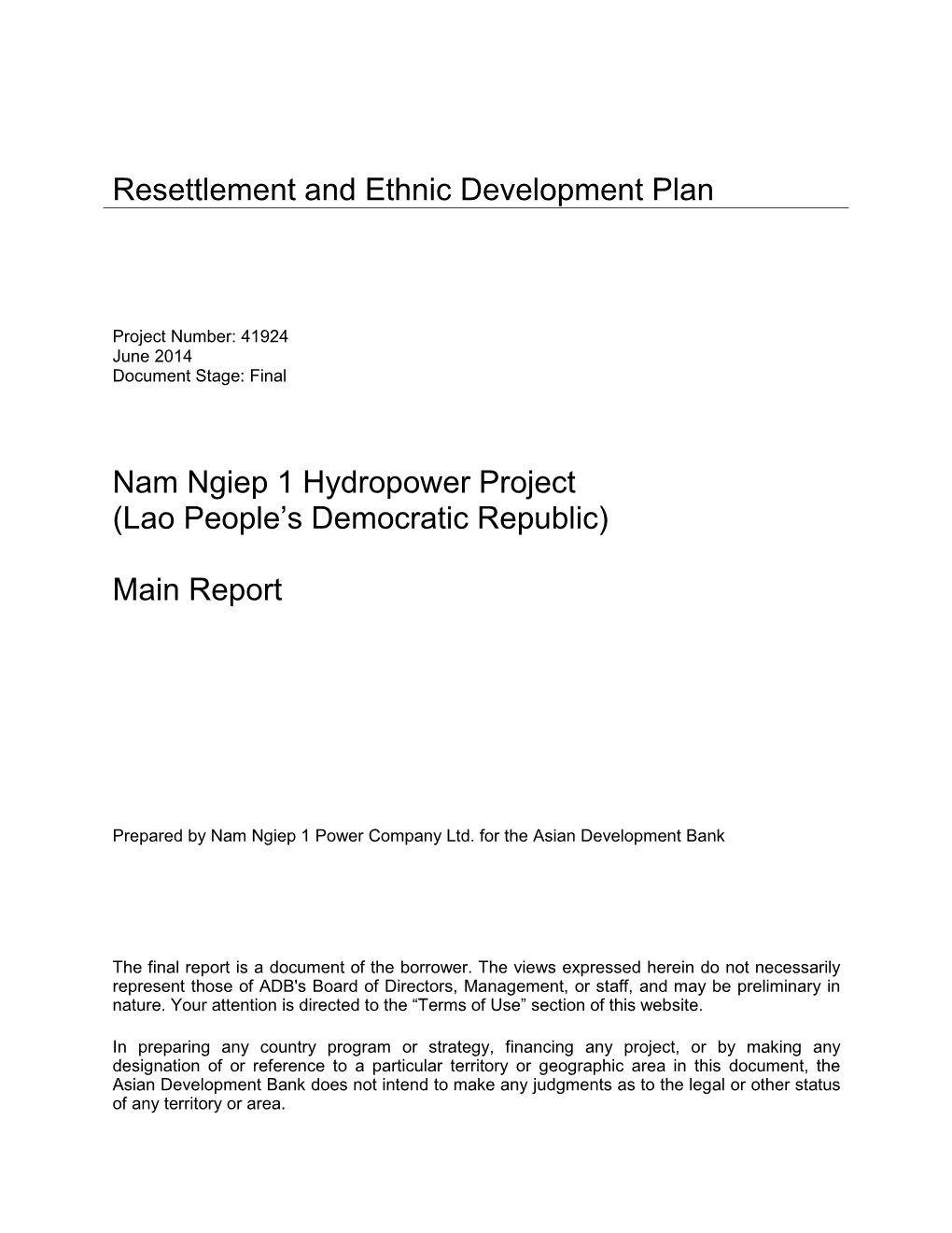 41924-014: Nam Ngiep 1 Hydropower Project