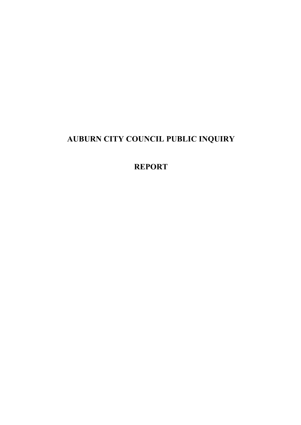 Auburn City Council Public Inquiry Report