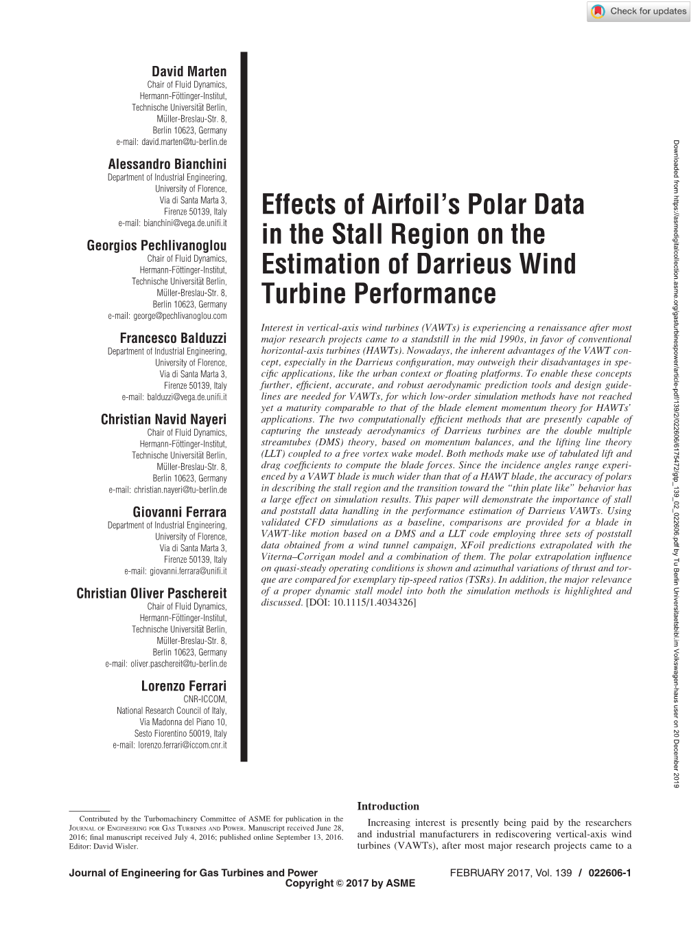 Effects of Airfoil's Polar Data in the Stall Region on The