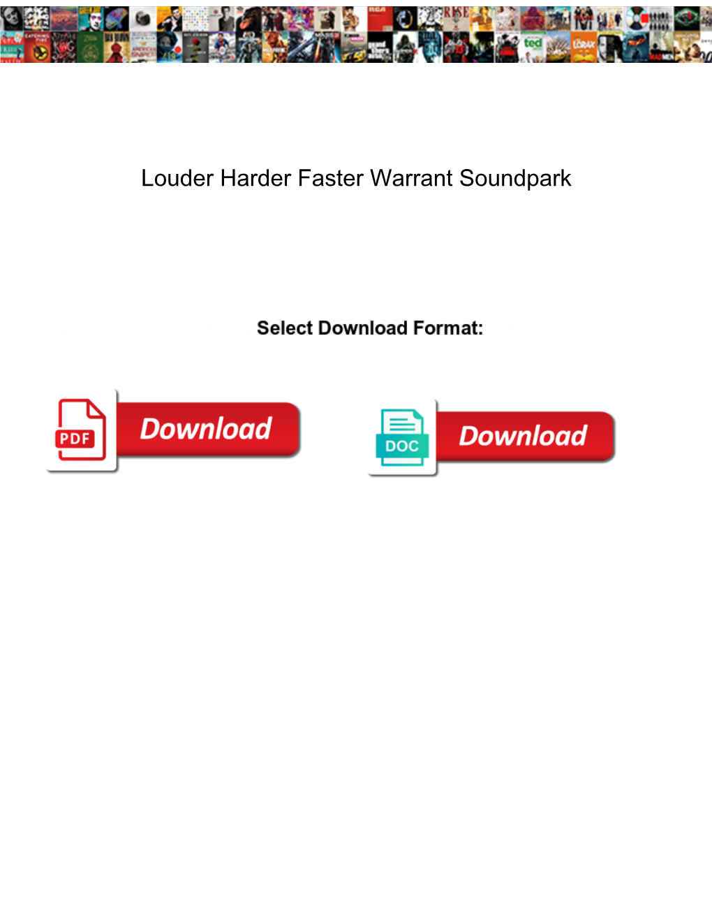 Louder Harder Faster Warrant Soundpark Request