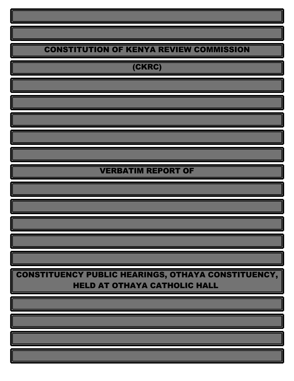 Constitution of Kenya Review Commission