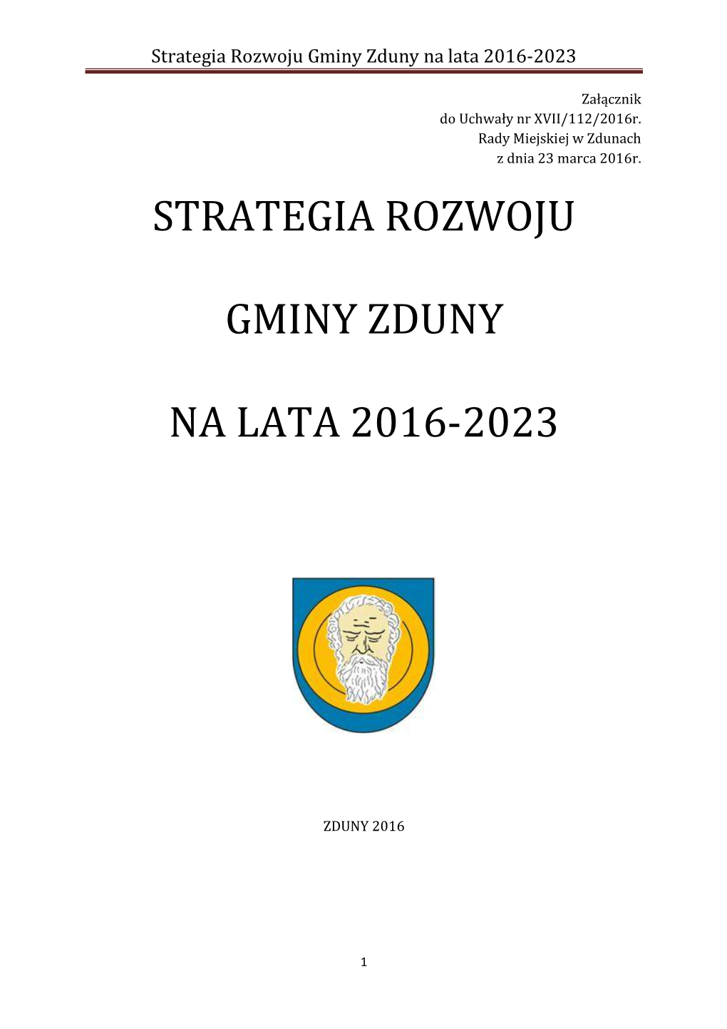 Strategia Rozwoju Gminy Zduny Na Lata 2016-2023