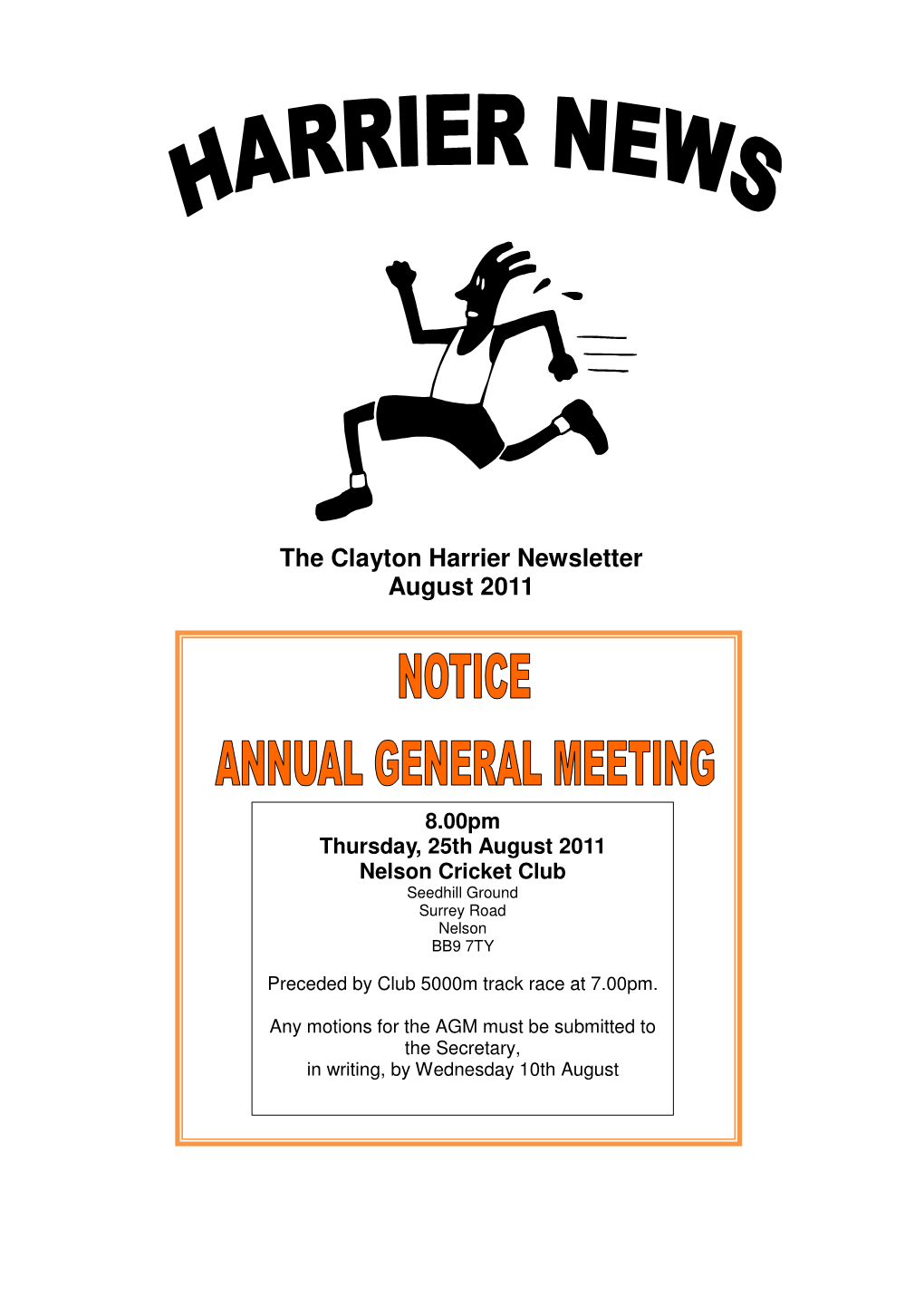 The Clayton Harrier Newsletter August 2011