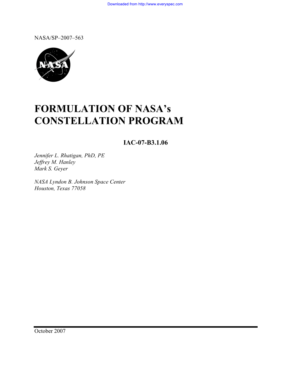 Formulation of NASA's Constellation Program