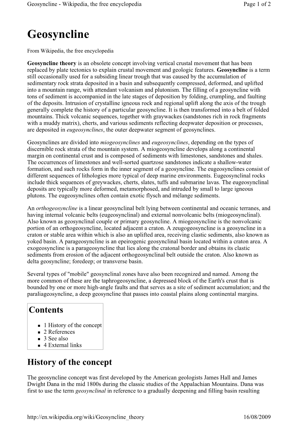 Geosyncline - Wikipedia, the Free Encyclopedia Page 1 of 2