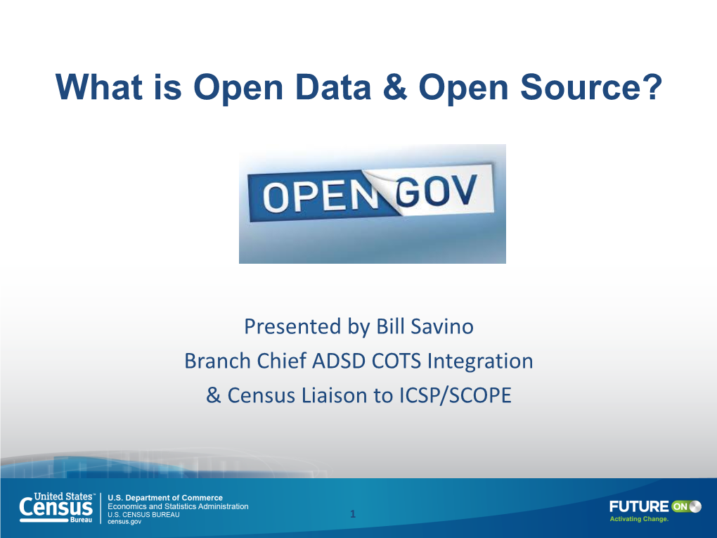 Open Data and Open Source Policy