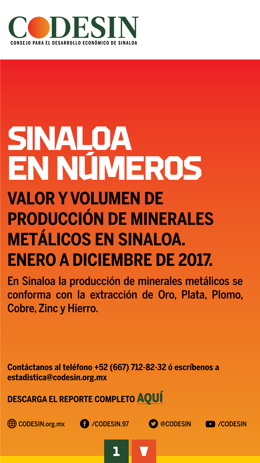 En Sinaloa La Producción De Minerales Metálicos Se Conforma Con La Extracción De Oro, Plata, Plomo, Cobre, Zinc Y Hierro