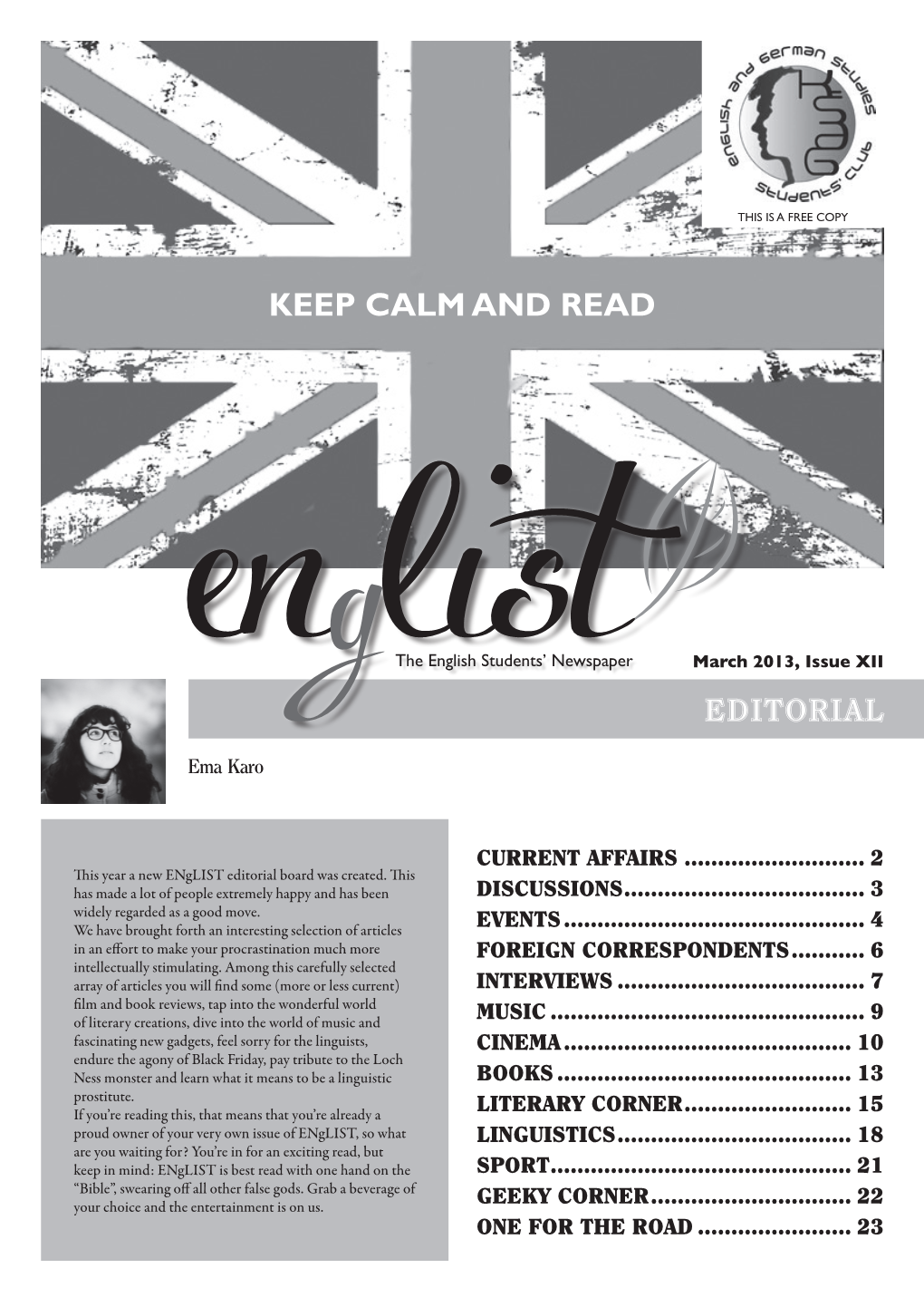 Keep Calm and Read Editorial