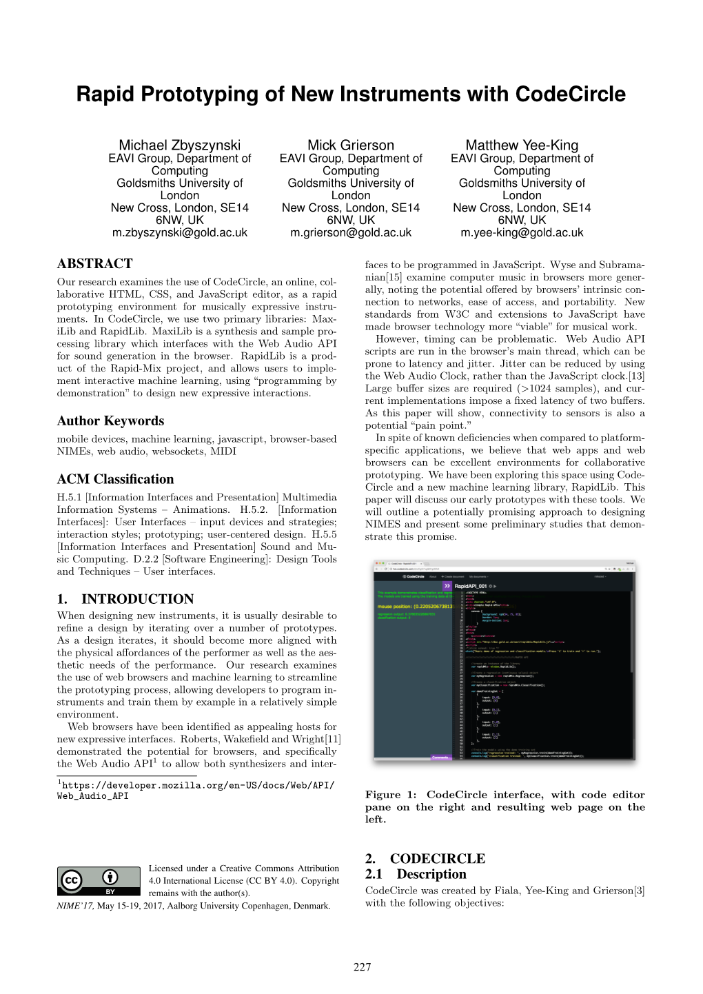 Rapid Prototyping of New Instruments with Codecircle