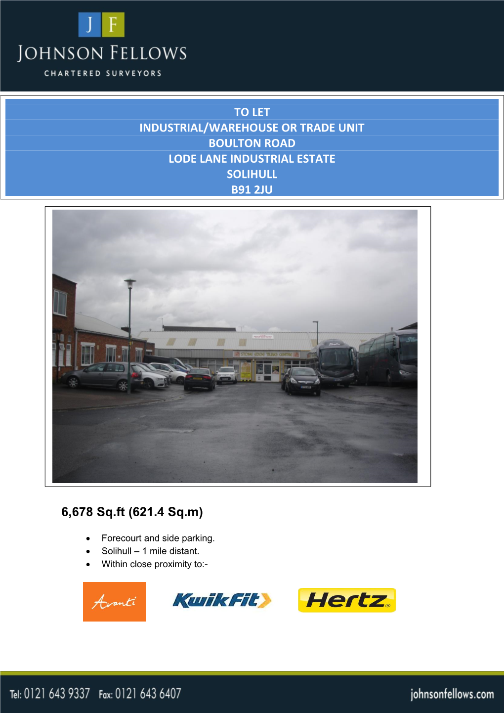 To Let Industrial/Warehouse Or Trade Unit Boulton Road Lode Lane Industrial Estate