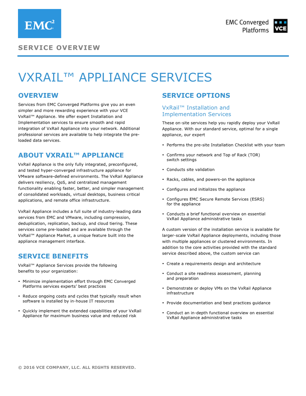 Vxrail Service Overview