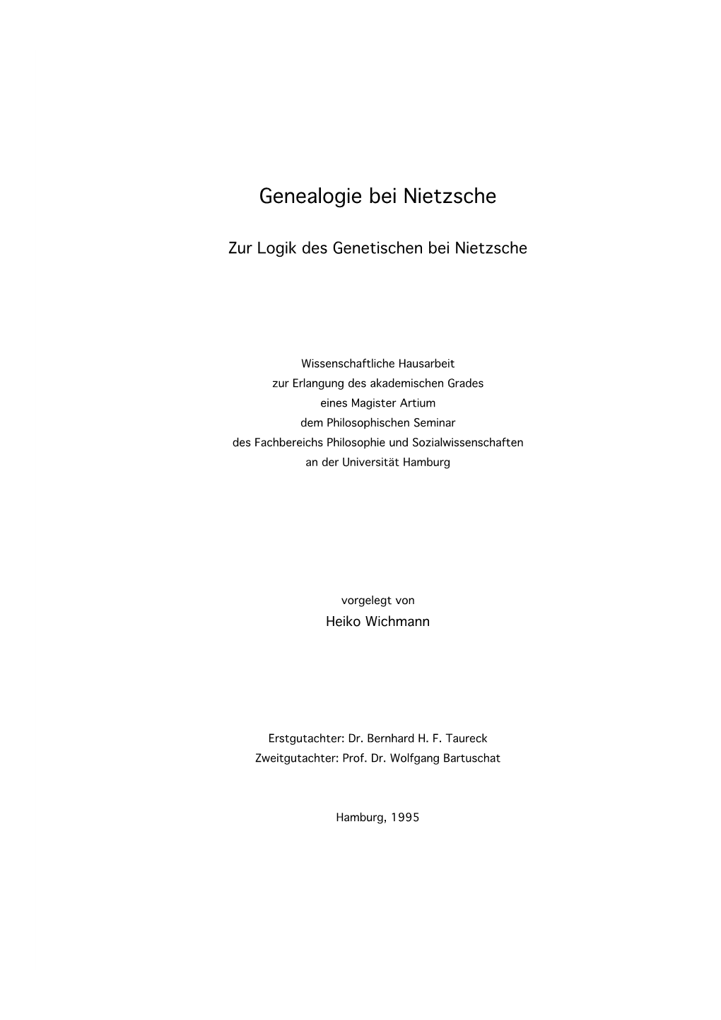 Genealogie Bei Nietzsche