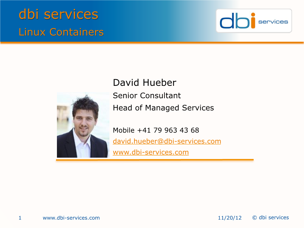 Dbi Services Linux Containers